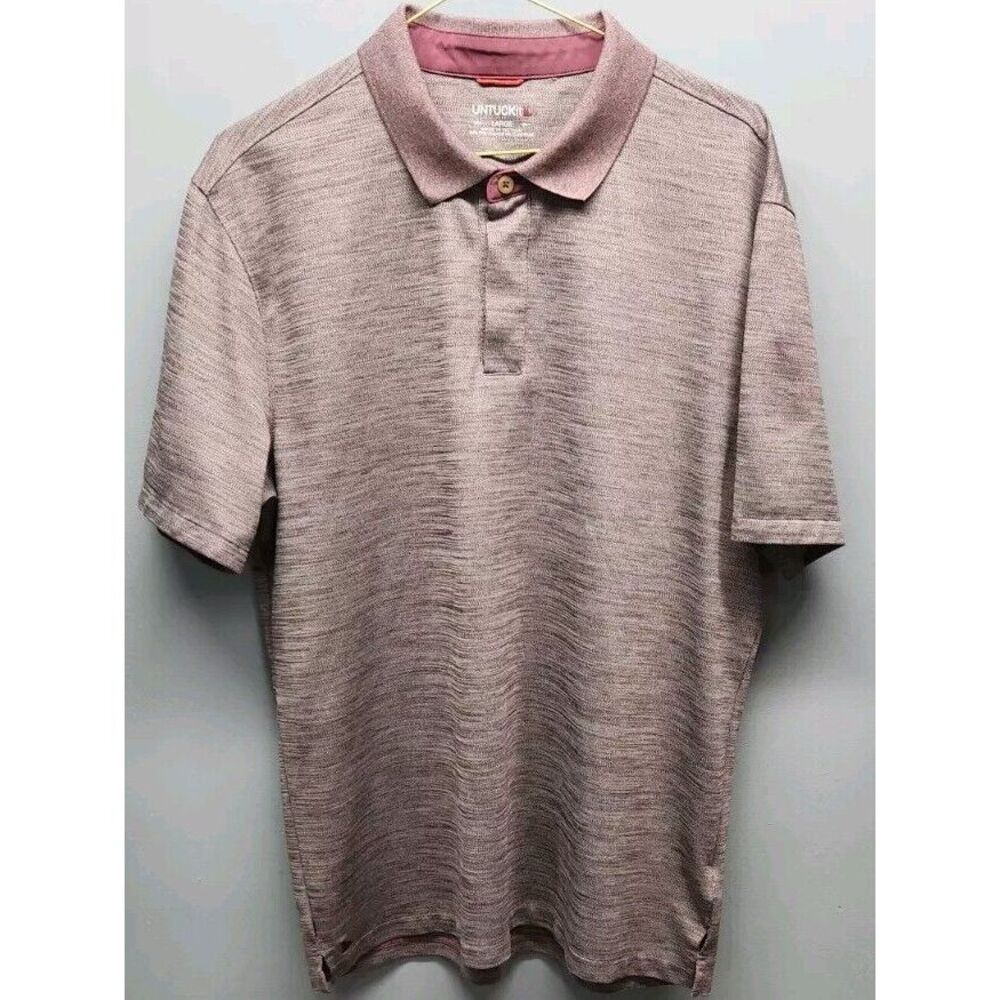 UNTUCKit Polo Shirt Mens L Red Short Sleeve Polyester Elastane Golf Outdoor